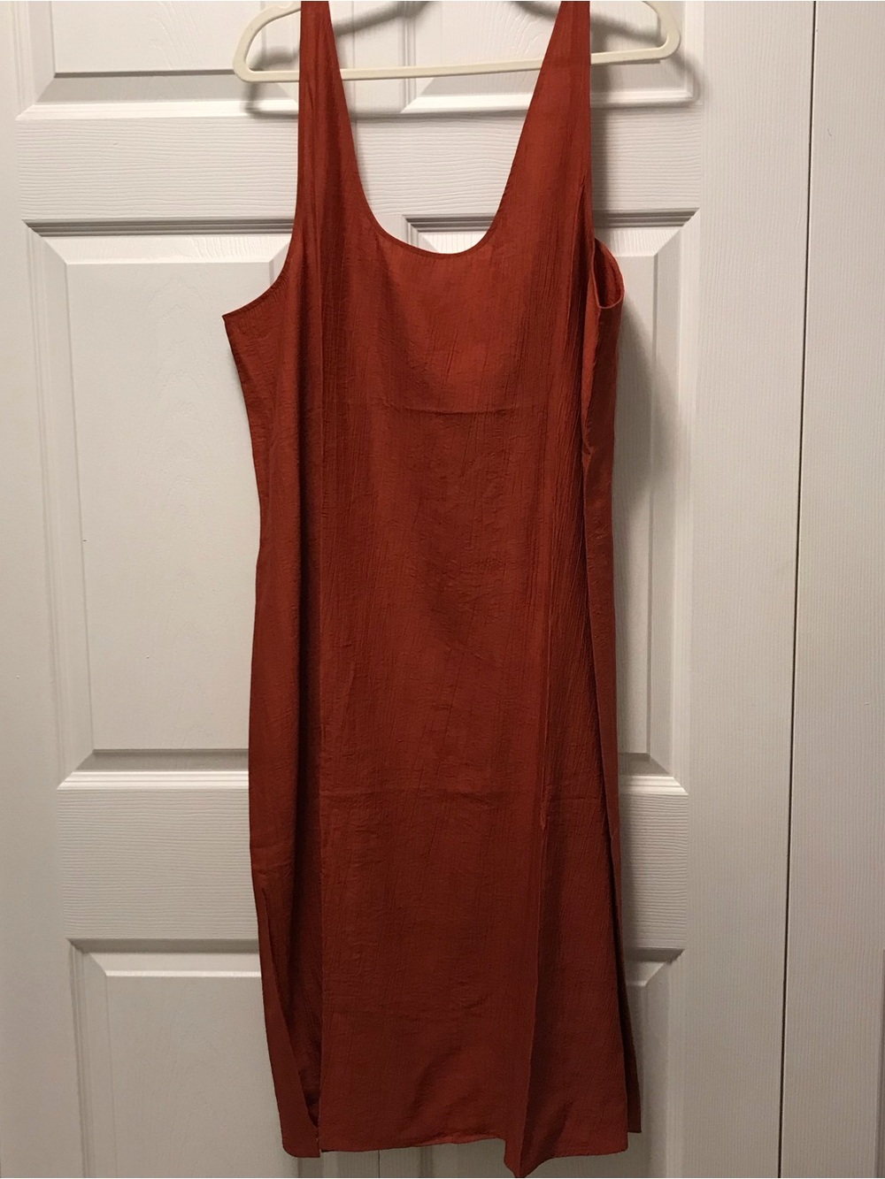 Natori Rust-Orange Sleeveless Midi Slip Dress NWOT